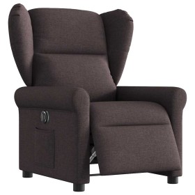 Sillón reclinable eléctrico tela marrón oscuro en Sillones | Comprar online en Foru.es