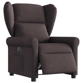 Sillón reclinable eléctrico tela marrón oscuro en Sillones | Comprar online en Foru.es