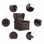 Sillón reclinable eléctrico tela marrón oscuro en Sillones | Comprar online en Foru.es