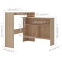 Mesa alta de bar con 2 tableros roble 130x40x120 cm en Mesas de comedor | Comprar online en Foru.es