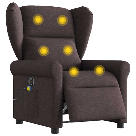 Sillón reclinable de masaje eléctrico tela marrón oscuro en Sillones | Comprar online en Foru.es