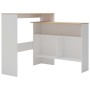 Mesa alta de bar con 2 tableros blanco y roble 130x40x120 cm en Mesas de comedor | Comprar online en Foru.es