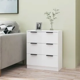 Aparador de madera contrachapada blanco brillante 60x30x70 cm de vidaXL, Aparadores - Ref: Foro24-811076, Precio: 94,40 €, De...