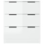 Aparador de madera contrachapada blanco brillante 60x30x70 cm de vidaXL, Aparadores - Ref: Foro24-811076, Precio: 99,87 €, De...