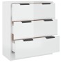 Aparador de madera contrachapada blanco brillante 60x30x70 cm de vidaXL, Aparadores - Ref: Foro24-811076, Precio: 99,87 €, De...