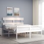 Cama personas mayores cabecero madera maciza blanco 160x200 cm de vidaXL, Camas y somieres - Ref: Foro24-3195362, Precio: 179...
