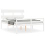 Cama personas mayores cabecero madera maciza blanco 160x200 cm de vidaXL, Camas y somieres - Ref: Foro24-3195362, Precio: 179...