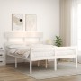 Cama personas mayores cabecero madera maciza blanco 160x200 cm de vidaXL, Camas y somieres - Ref: Foro24-3195362, Precio: 179...