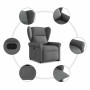 Sillón reclinable elevable de tela gris oscuro en Sillones | Comprar online en Foru.es