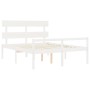 Cama personas mayores cabecero madera maciza blanco 160x200 cm de vidaXL, Camas y somieres - Ref: Foro24-3195362, Precio: 179...