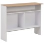 Mesa alta de bar con 2 tableros blanco y roble 130x40x120 cm en Mesas de comedor | Comprar online en Foru.es