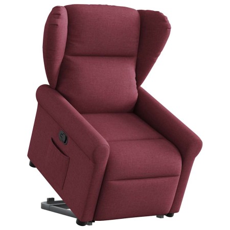 Sillón reclinable elevable tela rojo tinto en Sillones | Comprar online en Foru.es