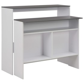 Mesa de bar con 2 tableros blanco y gris 130x40x120 cm en Mesas de comedor | Comprar online en Foru.es