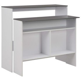Mesa de bar con 2 tableros blanco y gris 130x40x120 cm en Mesas de comedor | Comprar online en Foru.es