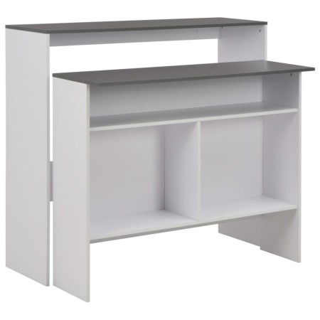 Mesa de bar con 2 tableros blanco y gris 130x40x120 cm en Mesas de comedor | Comprar online en Foru.es