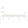 Cama personas mayores cabecero madera maciza blanco 160x200 cm de vidaXL, Camas y somieres - Ref: Foro24-3195362, Precio: 179...