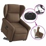 Sillón reclinable elevable de tela marrón en Sillones | Comprar online en Foru.es