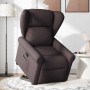 Sillón reclinable elevable tela marrón oscuro en Sillones | Comprar online en Foru.es