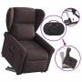 Sillón reclinable elevable tela marrón oscuro en Sillones | Comprar online en Foru.es