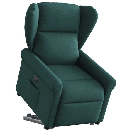 Sillón reclinable elevable tela verde oscuro en Sillones | Comprar online en Foru.es
