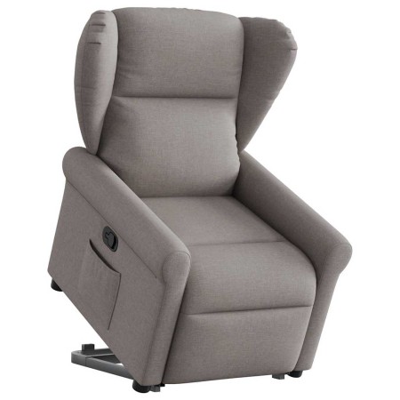 Sillón reclinable elevable tela gris taupe en Sillones | Comprar online en Foru.es