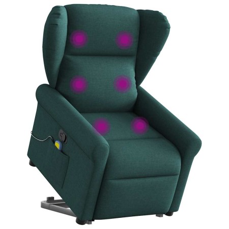 Silla de masaje reclinable de pie de tela verde oscura en Sillones | Comprar online en Foru.es
