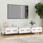 Mueble de TV madera contrachapada blanco brillo 150x34,5x30 cm de vidaXL, Muebles TV - Ref: Foro24-812651, Precio: 94,11 €, D...