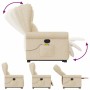 Silla de masaje reclinable de pie de tela color crema en Sillones | Comprar online en Foru.es
