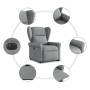 Sillón eléctrico reclinable elevable de tela gris claro en Sillones | Comprar online en Foru.es