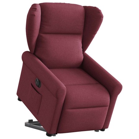 Sillón eléctrico reclinable elevable de tela rojo tinto en Sillones | Comprar online en Foru.es