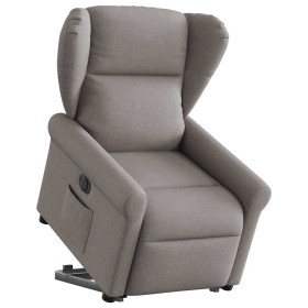 Sillón eléctrico reclinable elevable de tela gris taupe en Sillones | Comprar online en Foru.es