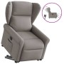 Sillón eléctrico reclinable elevable de tela gris taupe en Sillones | Comprar online en Foru.es