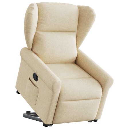 Sillón eléctrico reclinable elevable de tela color crema en Sillones | Comprar online en Foru.es