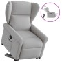 Sillón eléctrico reclinable elevable de tela gris nube en Sillones | Comprar online en Foru.es