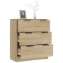 Aparador de madera contrachapada color roble Sonoma 60x30x70 cm de vidaXL, Aparadores - Ref: Foro24-811073, Precio: 80,60 €, ...