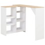 Mesa alta de bar con estante móvil blanca 138x39x110 cm en Mesas de comedor | Comprar online en Foru.es