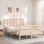 Estructura de cama con cabecero madera maciza 140x200 cm de vidaXL, Camas y somieres - Ref: Foro24-3193986, Precio: 122,22 €,...