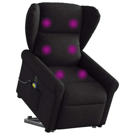 Sillón de masaje eléctrico reclinable elevable tela negro en Sillones | Comprar online en Foru.es