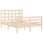 Estructura de cama con cabecero madera maciza 140x200 cm de vidaXL, Camas y somieres - Ref: Foro24-3193986, Precio: 122,22 €,...
