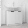 Armario de baño contrachapado blanco con brillo 64,5x33,5x59 cm de vidaXL, Taquillas y armarios de almacenamiento - Ref: Foro...