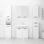 Armario de baño contrachapado blanco con brillo 64,5x33,5x59 cm de vidaXL, Taquillas y armarios de almacenamiento - Ref: Foro...