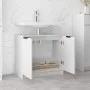 Armario de baño contrachapado blanco con brillo 64,5x33,5x59 cm de vidaXL, Taquillas y armarios de almacenamiento - Ref: Foro...