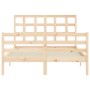 Estructura de cama con cabecero madera maciza 140x200 cm de vidaXL, Camas y somieres - Ref: Foro24-3193986, Precio: 122,22 €,...