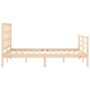 Estructura de cama con cabecero madera maciza 140x200 cm de vidaXL, Camas y somieres - Ref: Foro24-3193986, Precio: 122,22 €,...