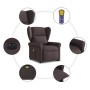 Sillón masaje eléctrico reclinable elevable tela marrón oscuro en Sillones | Comprar online en Foru.es