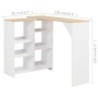 Mesa alta de bar con estante móvil blanca 138x39x110 cm en Mesas de comedor | Comprar online en Foru.es