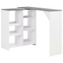 Mesa de bar con estantería móvil blanca 138x39x110 cm en Mesas de comedor | Comprar online en Foru.es