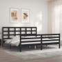 Estructura de cama con cabecero madera maciza negro 200x200 cm de vidaXL, Camas y somieres - Ref: Foro24-3194010, Precio: 171...