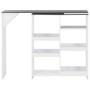 Mesa de bar con estantería móvil blanca 138x39x110 cm en Mesas de comedor | Comprar online en Foru.es