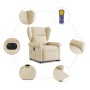 Sillón de masaje eléctrico reclinable elevable tela crema en Sillones | Comprar online en Foru.es